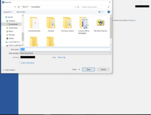 Save a Document Select a Location