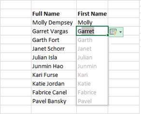 Fill Column data with flash fill