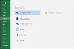 Save a workbook to onedrive