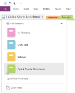 Switch among open notebooks image