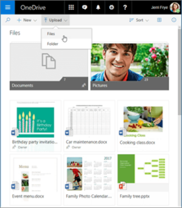 Upload files to OneDrive image