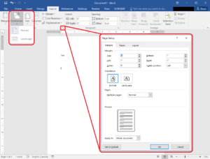 page orientation