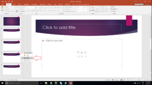 right click, new slide