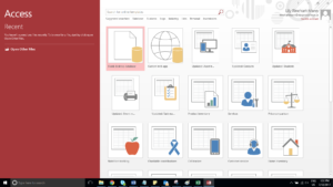 Click Blank desktop database