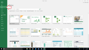 Click file, Click new, select a workbook