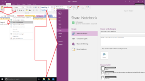 Click the notebooks name, Click Share this Notebook
