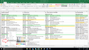 Right click, select Tab Color, choose a color