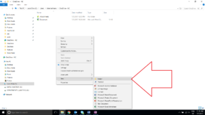 right click, New, Folder