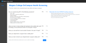 Health Screening Web Form