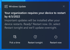 step 1 windows update choice